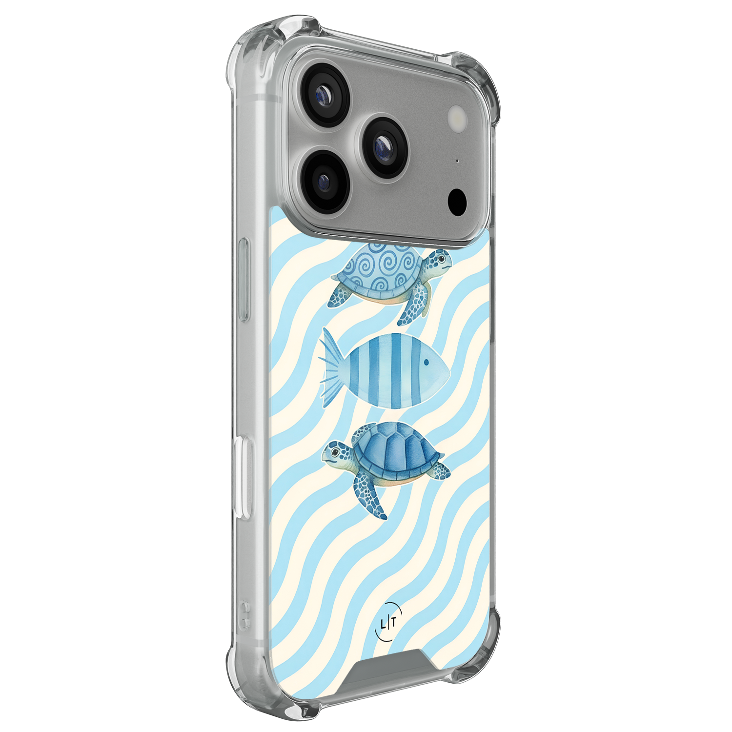 Leuke Telefoonhoesjes iPhone 17 Pro shockproof case - Schildpad waves