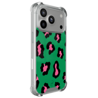 Leuke Telefoonhoesjes iPhone 17 Pro shockproof case - Luipaard groen roze