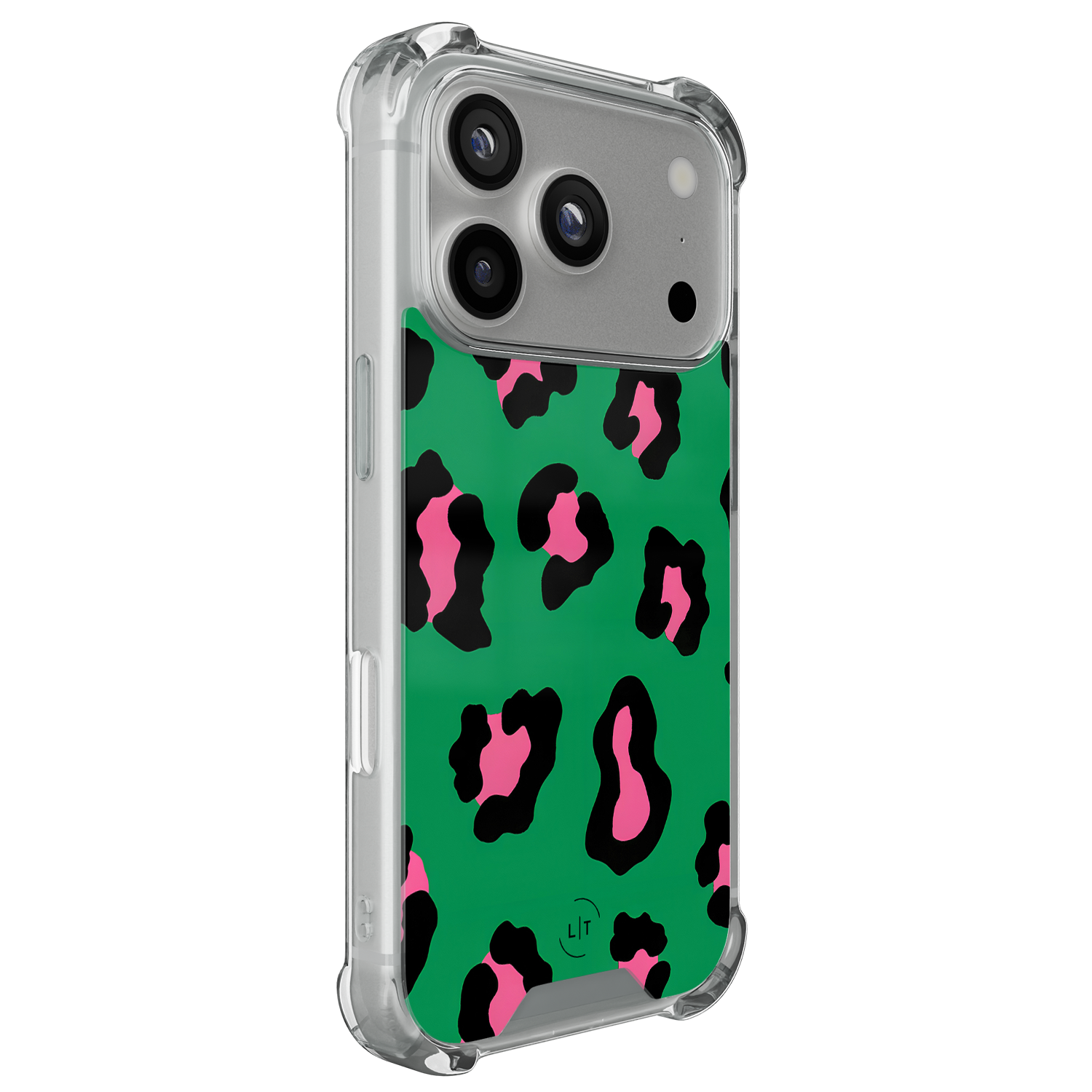 Leuke Telefoonhoesjes iPhone 17 Pro shockproof case - Luipaard groen roze