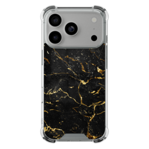 Leuke Telefoonhoesjes iPhone 17 Pro shockproof case - Marmer zwart goud
