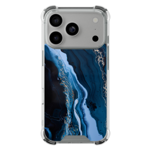 Leuke Telefoonhoesjes iPhone 17 Pro shockproof case - Marmer lagoon blauw