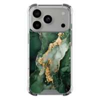 Leuke Telefoonhoesjes iPhone 17 Pro shockproof case - Marmer groen goud