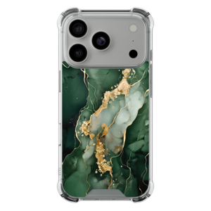 Leuke Telefoonhoesjes iPhone 17 Pro shockproof case - Marmer groen goud