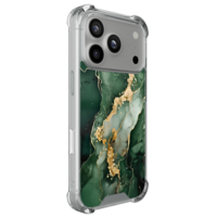 Leuke Telefoonhoesjes iPhone 17 Pro shockproof case - Marmer groen goud