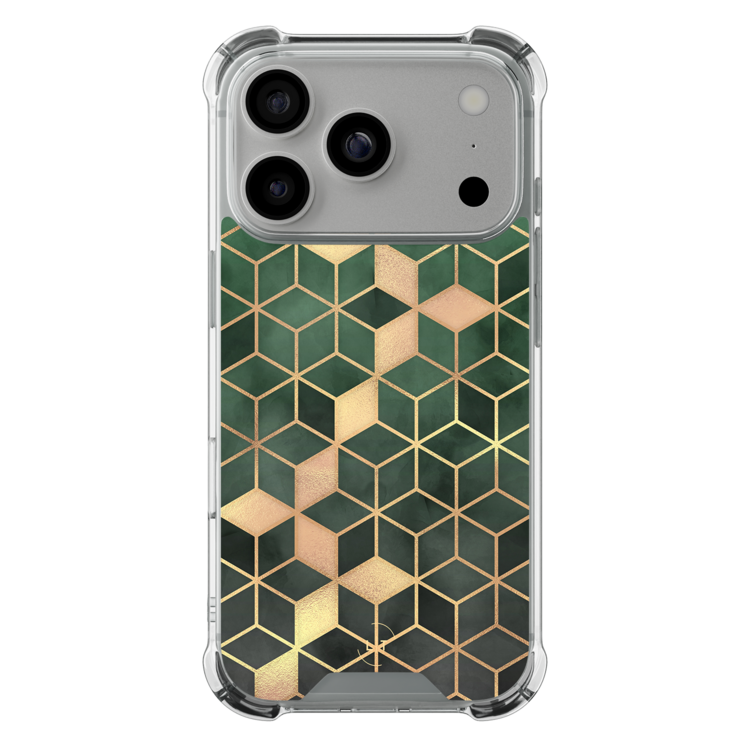 Leuke Telefoonhoesjes iPhone 17 Pro shockproof case - Kubus groen