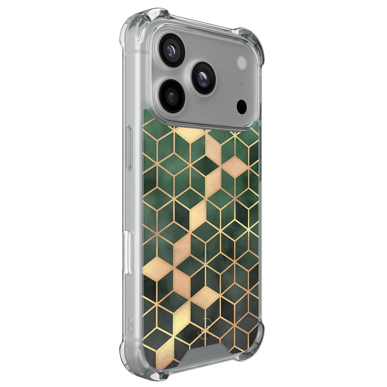 Leuke Telefoonhoesjes iPhone 17 Pro shockproof case - Kubus groen