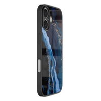 Leuke Telefoonhoesjes iPhone 17 hoesje glas - Marmer lagoon blauw