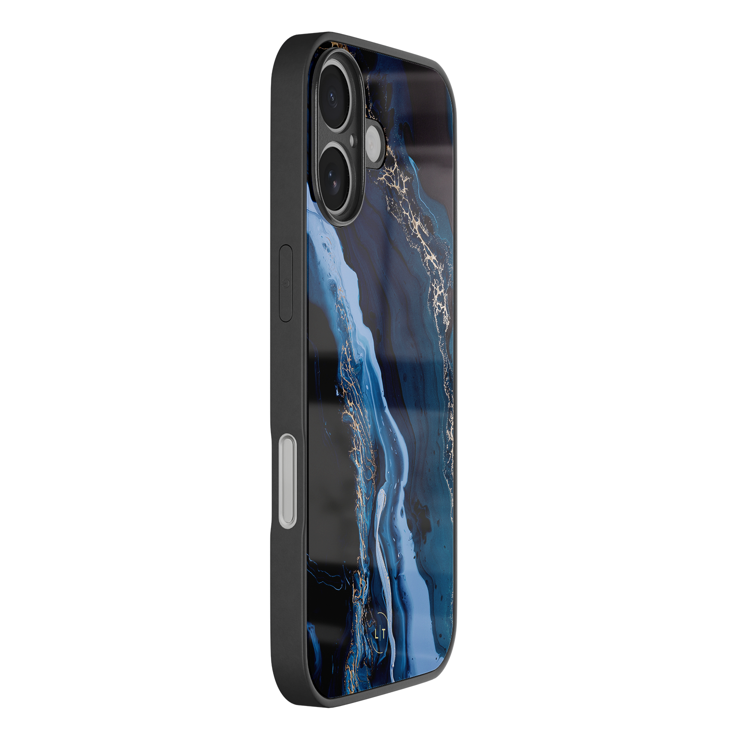 Leuke Telefoonhoesjes iPhone 17 hoesje glas - Marmer lagoon blauw