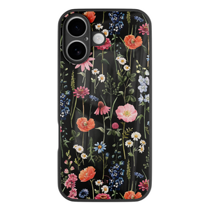 Leuke Telefoonhoesjes iPhone 17 hoesje glas - Dark flowers