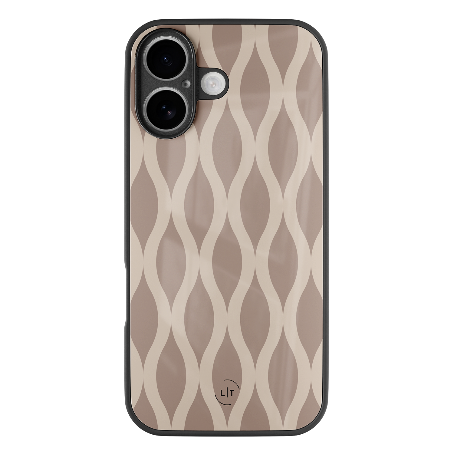 Leuke Telefoonhoesjes iPhone 17 hoesje glas - Abstract beige