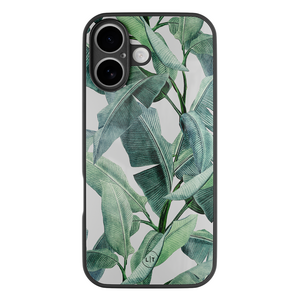Leuke Telefoonhoesjes iPhone 17 hoesje glas - Banana leaves