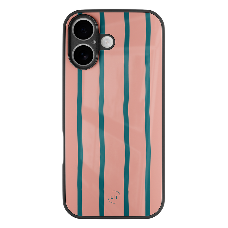 Leuke Telefoonhoesjes iPhone 17 hoesje glas - Pink flow