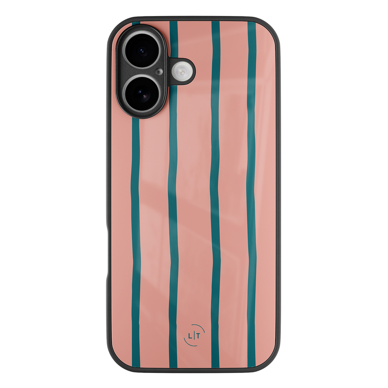 Leuke Telefoonhoesjes iPhone 17 hoesje glas - Pink flow