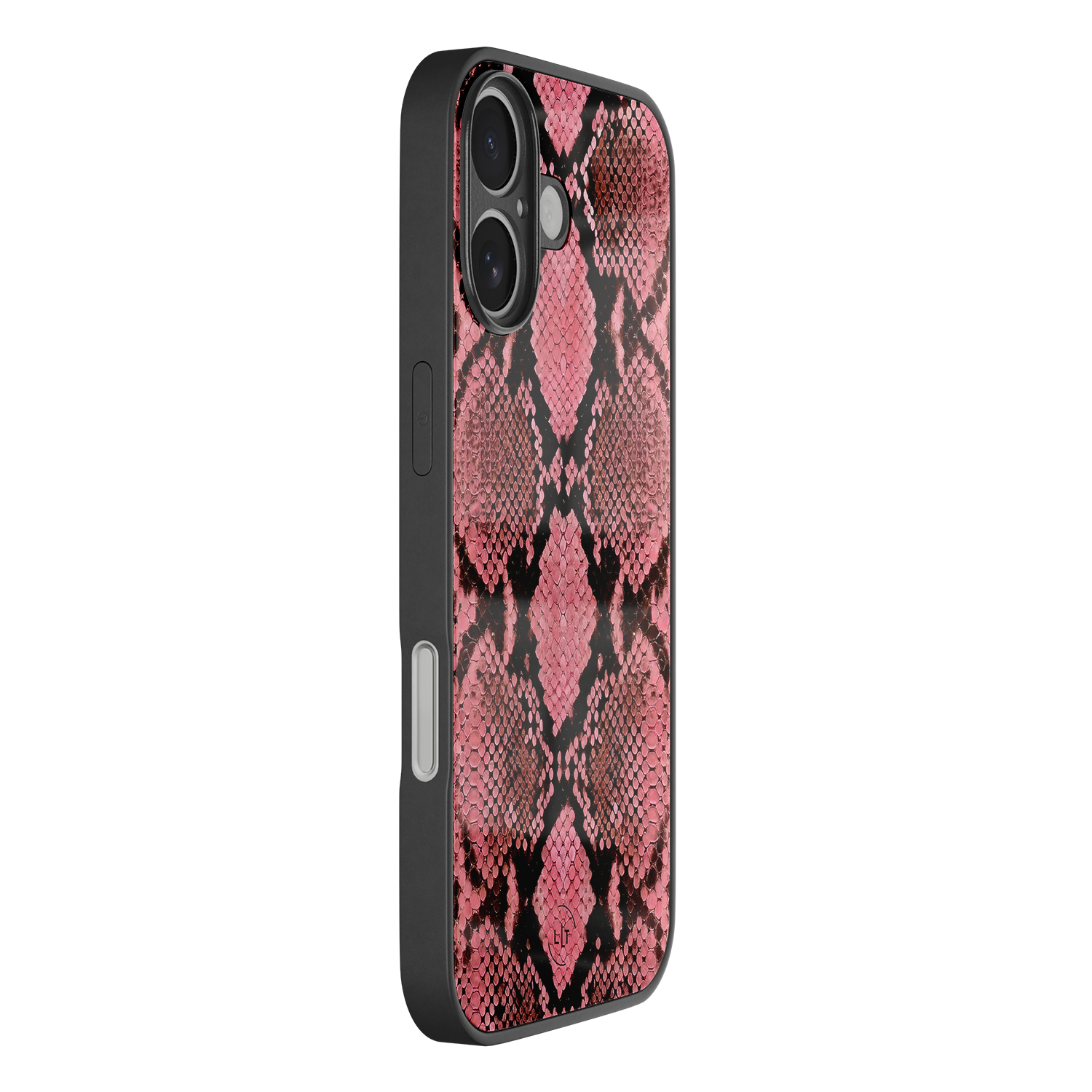 Leuke Telefoonhoesjes iPhone 17 hoesje glas - Slangenprint roze