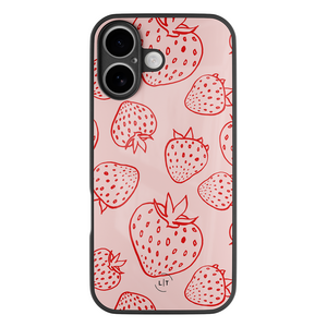 Leuke Telefoonhoesjes iPhone 17 hoesje glas - Aardbei