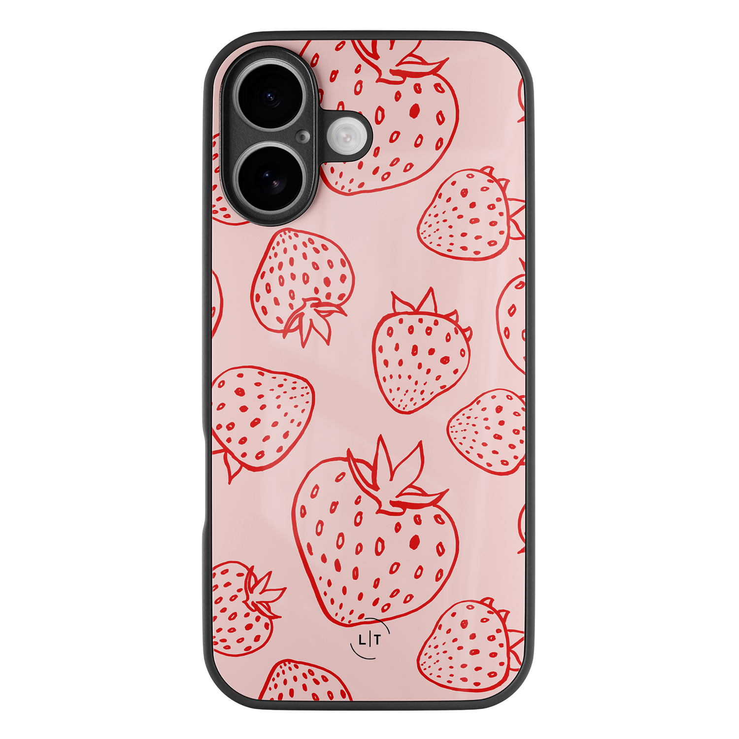 Leuke Telefoonhoesjes iPhone 17 hoesje glas - Aardbei