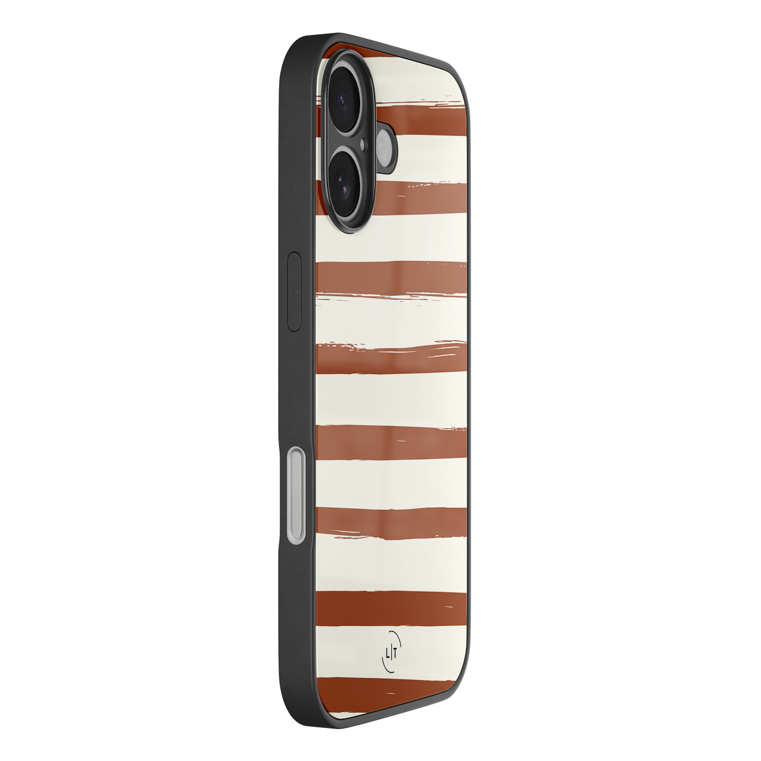 Leuke Telefoonhoesjes iPhone 17 hoesje glas - Terracotta stripes