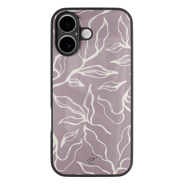Leuke Telefoonhoesjes iPhone 17 hoesje glas - Lila leaves