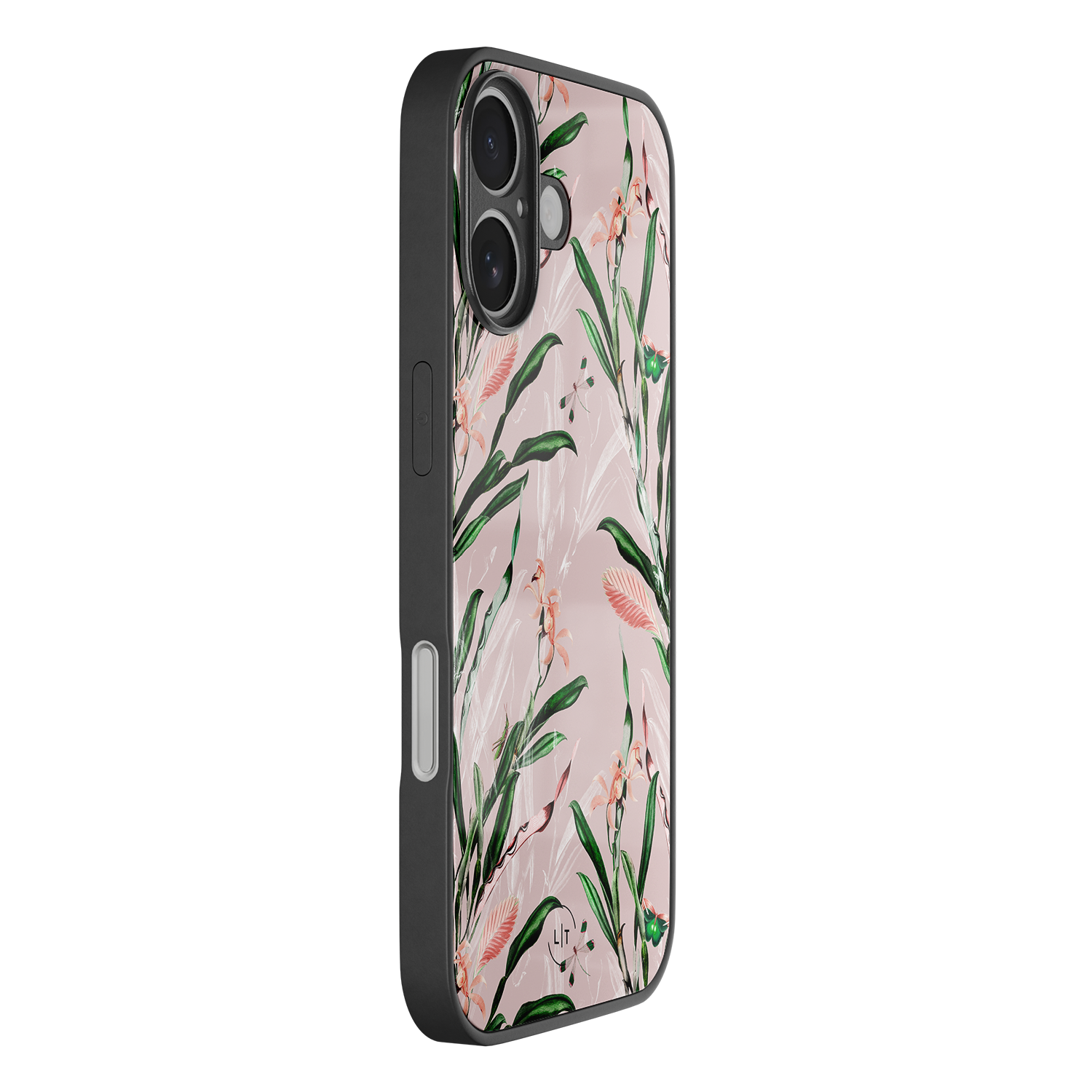 Leuke Telefoonhoesjes iPhone 17 hoesje glas - Pink botanical