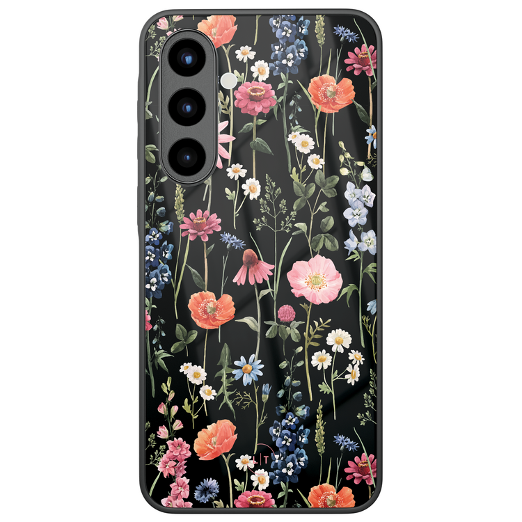 Leuke Telefoonhoesjes Samsung Galaxy A57 hoesje glas - Dark flowers
