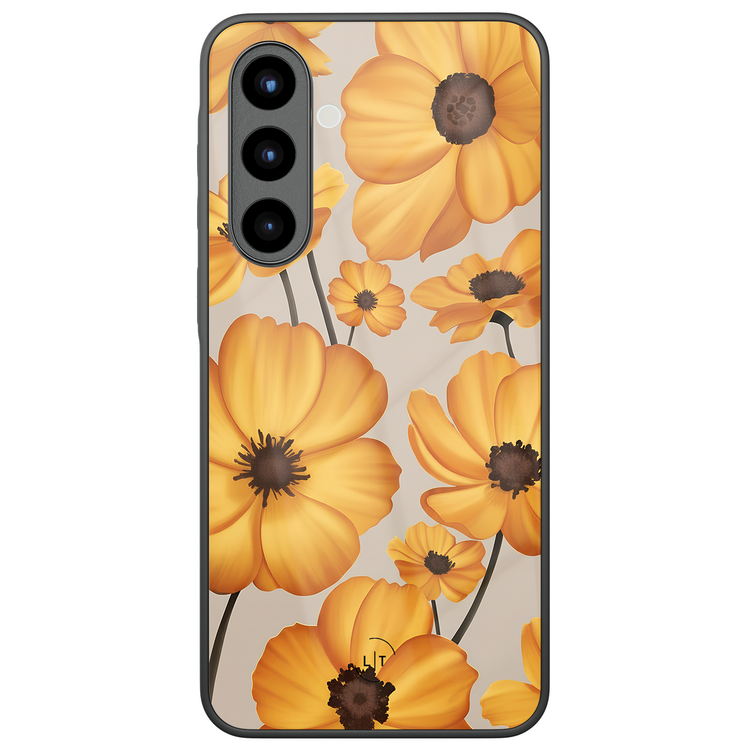 Leuke Telefoonhoesjes Samsung Galaxy A57 hoesje glas - Golden bloom