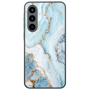 Leuke Telefoonhoesjes Samsung Galaxy A57 hoesje glas - Marmer babyblauw