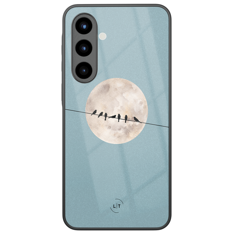 Leuke Telefoonhoesjes Samsung Galaxy A57 hoesje glas - Moon birds