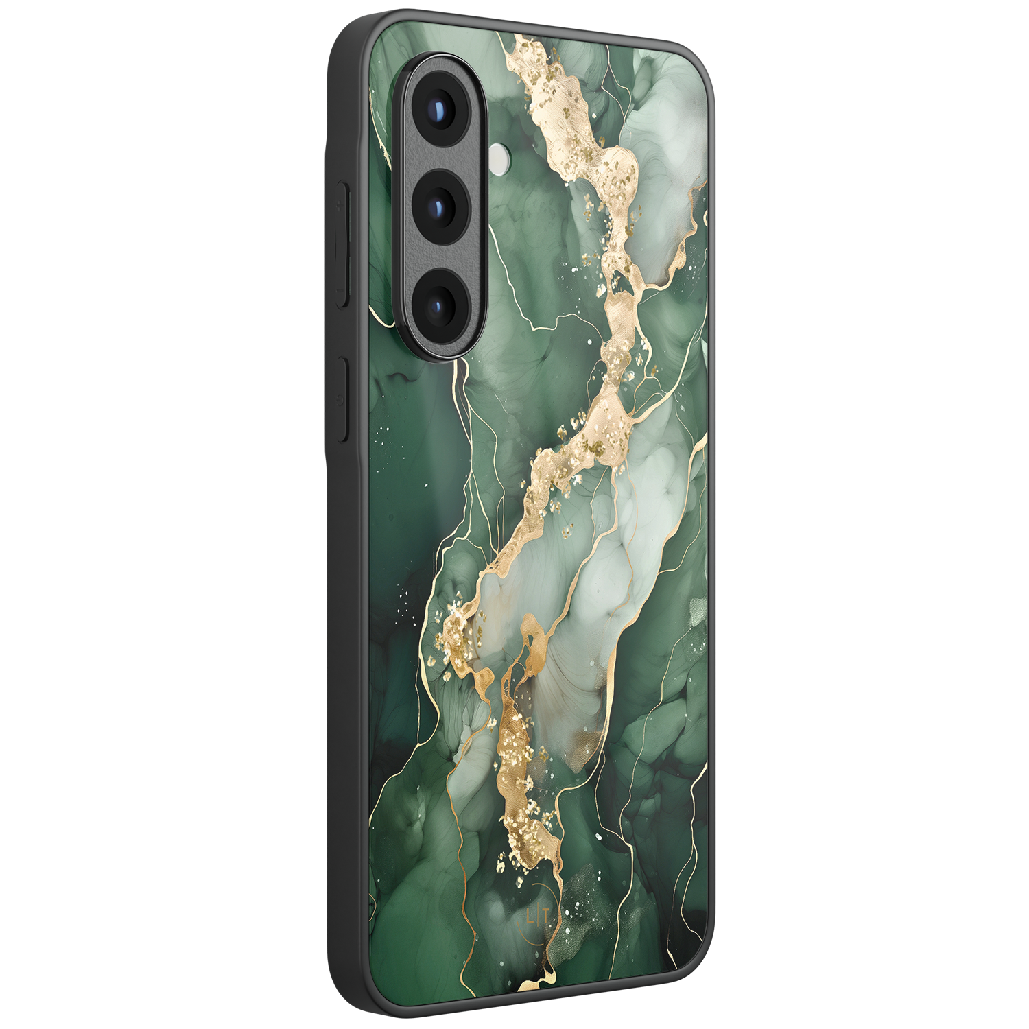 Leuke Telefoonhoesjes Samsung Galaxy A57 hoesje glas - Marmer groen goud