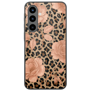 Leuke Telefoonhoesjes Samsung Galaxy A57 hoesje glas - Leo flowers