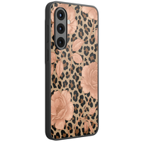 Leuke Telefoonhoesjes Samsung Galaxy A57 hoesje glas - Leo flowers