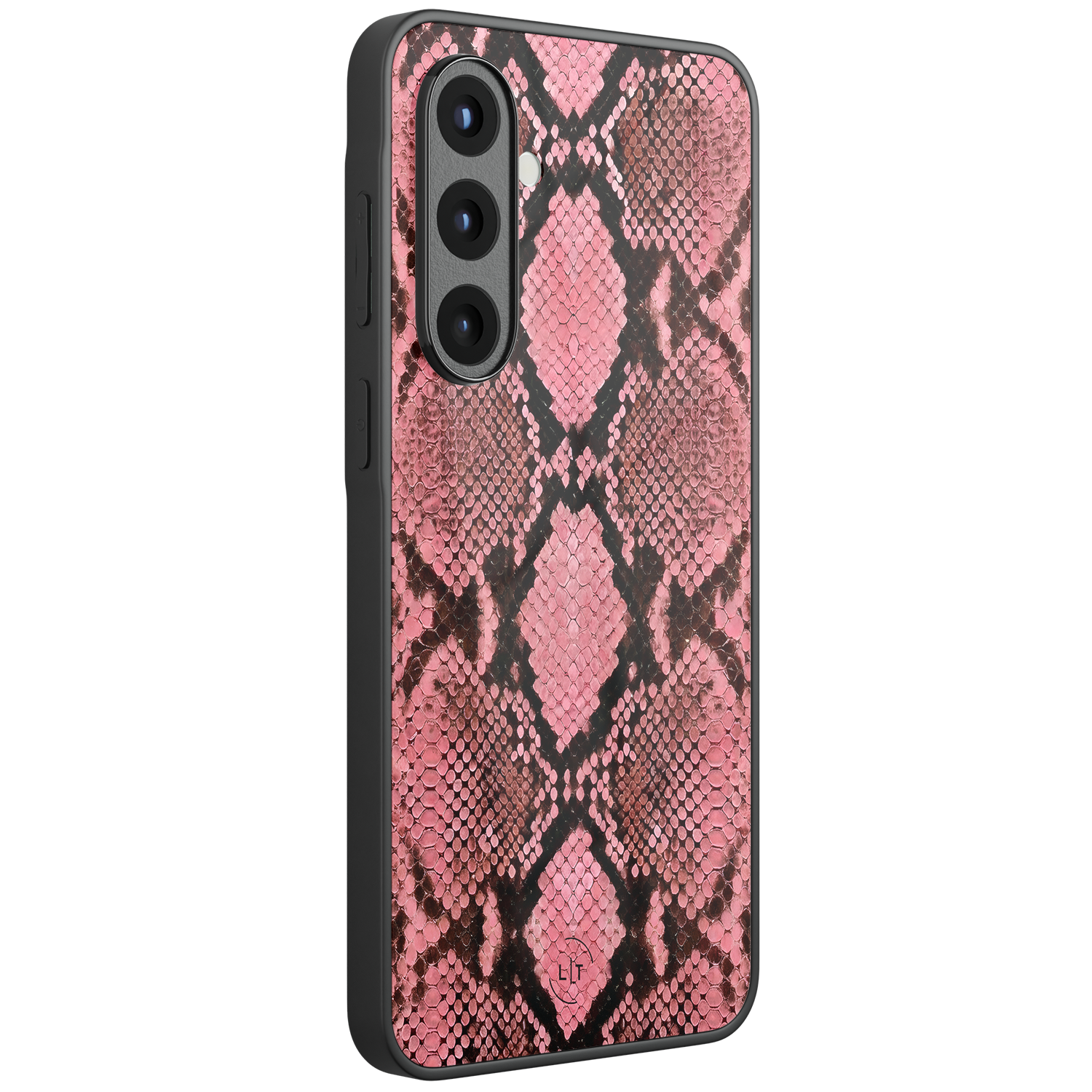 Leuke Telefoonhoesjes Samsung Galaxy A57 hoesje glas - Slangenprint roze