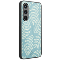 Leuke Telefoonhoesjes Samsung Galaxy A57 hoesje glas - Pastel leaves