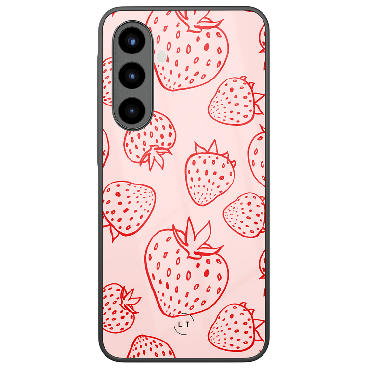Leuke Telefoonhoesjes Samsung Galaxy A57 hoesje glas - Aardbei