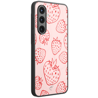 Leuke Telefoonhoesjes Samsung Galaxy A57 hoesje glas - Aardbei