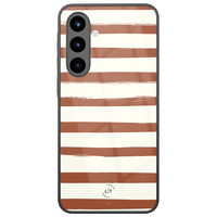 Leuke Telefoonhoesjes Samsung Galaxy A57 hoesje glas - Terracotta stripes