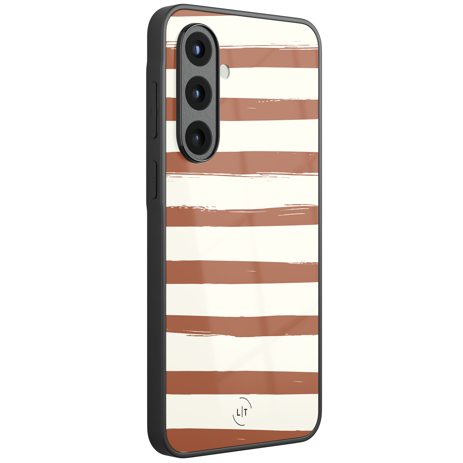 Leuke Telefoonhoesjes Samsung Galaxy A57 hoesje glas - Terracotta stripes