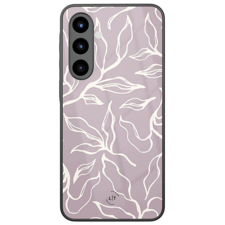 Leuke Telefoonhoesjes Samsung Galaxy A57 hoesje glas - Lila leaves