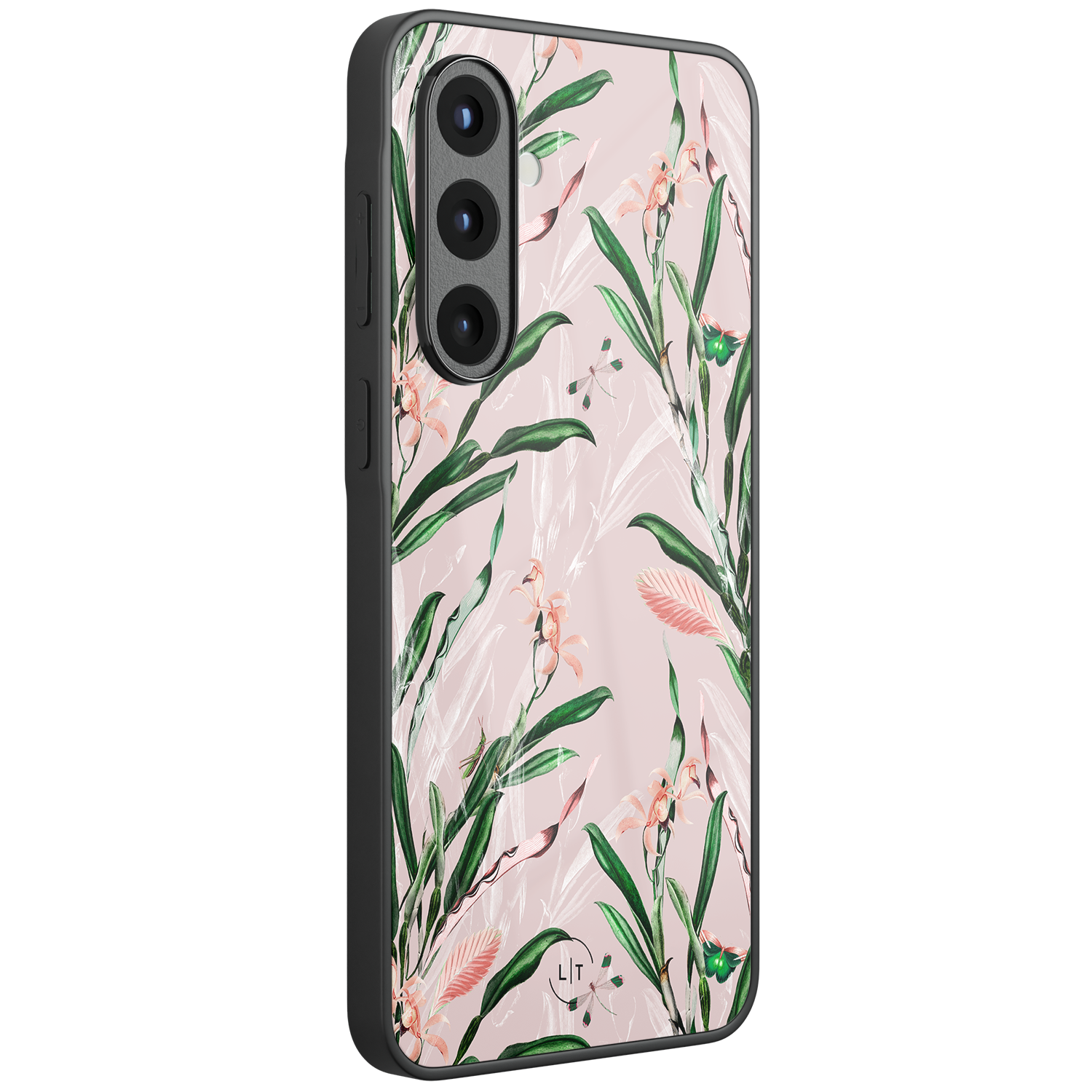 Leuke Telefoonhoesjes Samsung Galaxy A57 hoesje glas - Pink botanical