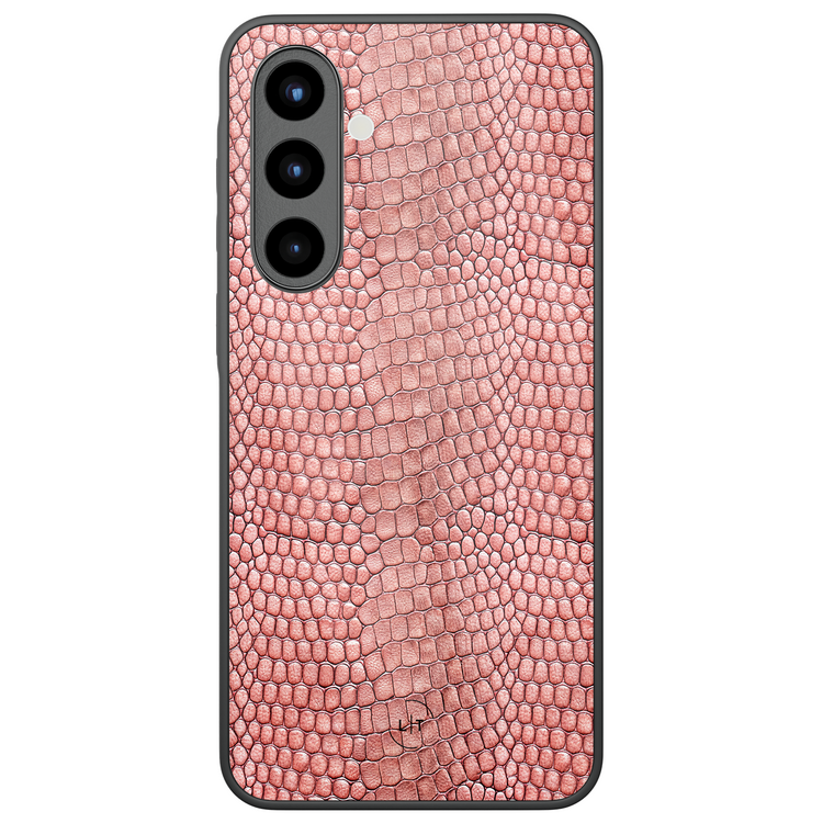 Leuke Telefoonhoesjes Samsung Galaxy A56 hoesje glas - Blush croco