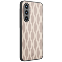 Leuke Telefoonhoesjes Samsung Galaxy A56 hoesje glas - Abstract beige
