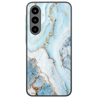 Leuke Telefoonhoesjes Samsung Galaxy A56 hoesje glas - Marmer babyblauw