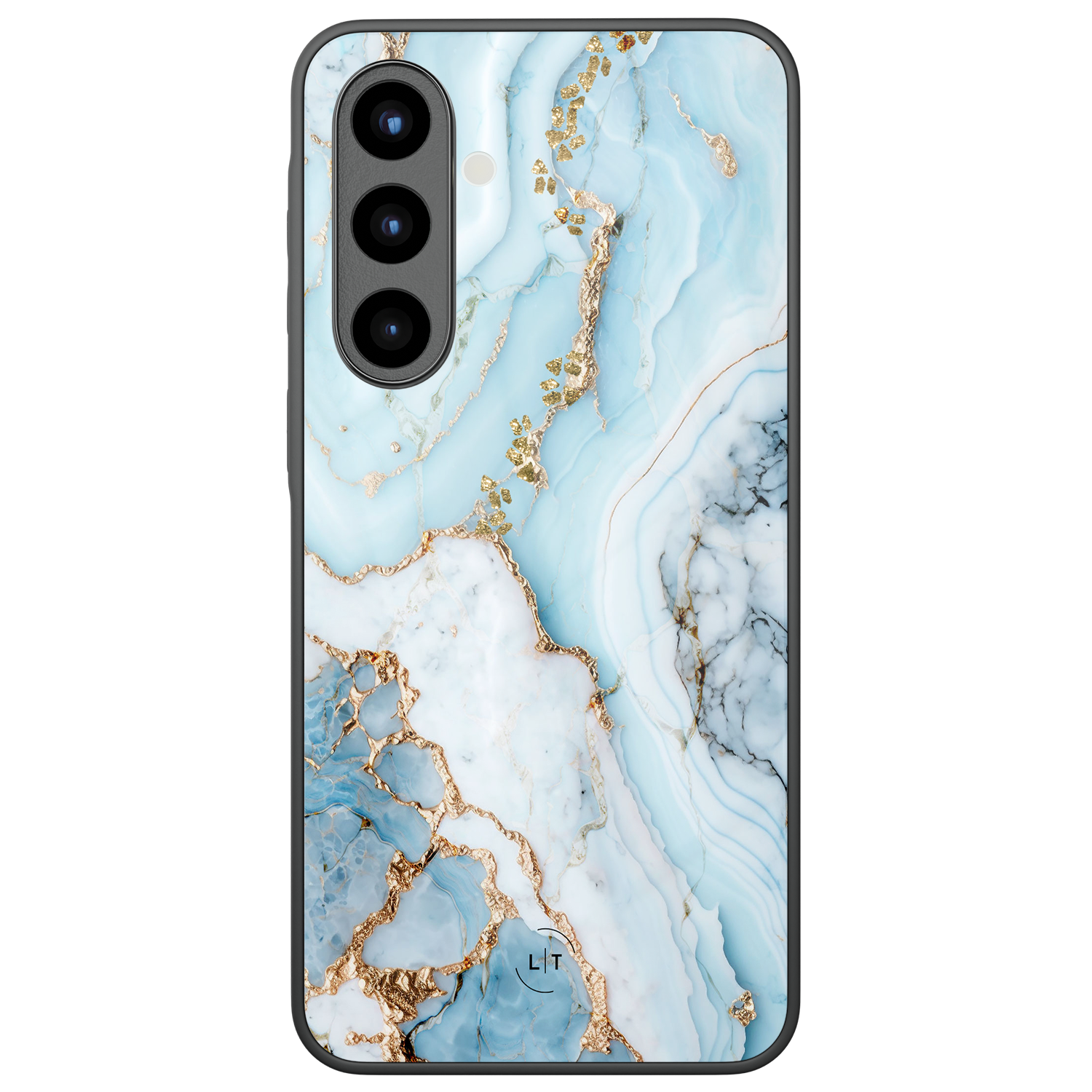 Leuke Telefoonhoesjes Samsung Galaxy A56 hoesje glas - Marmer babyblauw