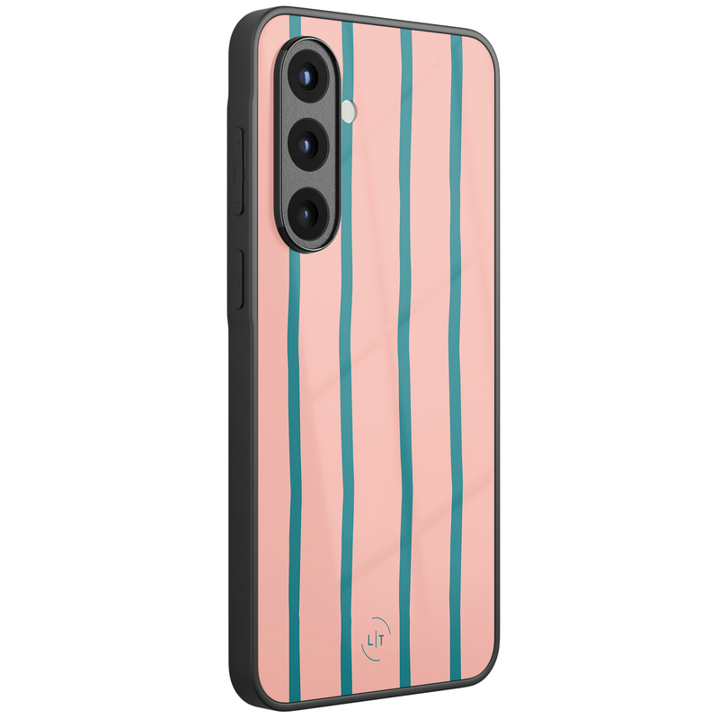 Leuke Telefoonhoesjes Samsung Galaxy A56 hoesje glas - Pink flow