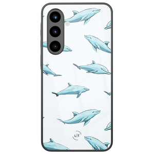 Leuke Telefoonhoesjes Samsung Galaxy A56 hoesje glas - Dolfijnen