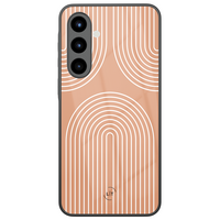 Leuke Telefoonhoesjes Samsung Galaxy A56 hoesje glas - Peach geometry