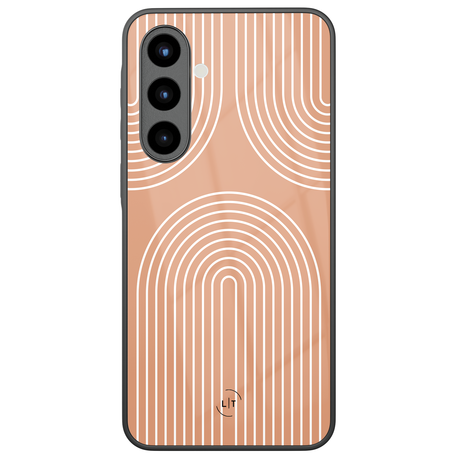Leuke Telefoonhoesjes Samsung Galaxy A56 hoesje glas - Peach geometry