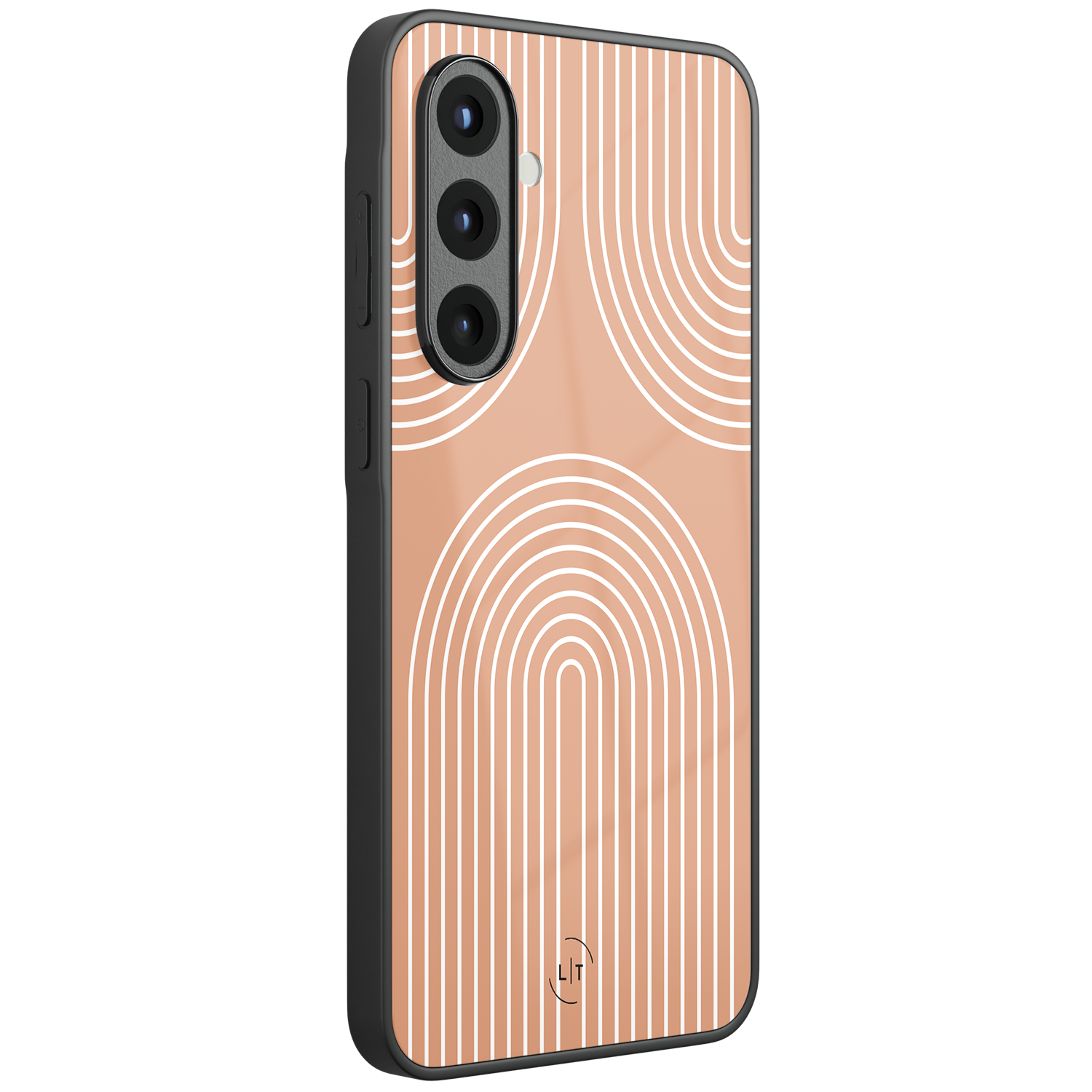 Leuke Telefoonhoesjes Samsung Galaxy A56 hoesje glas - Peach geometry