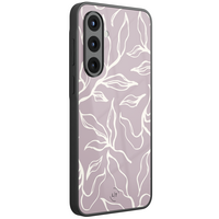 Leuke Telefoonhoesjes Samsung Galaxy A56 hoesje glas - Lila leaves