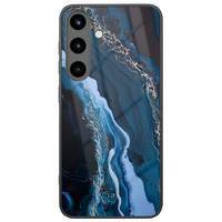 Leuke Telefoonhoesjes Samsung Galaxy S26 hoesje glas - Marmer lagoon blauw