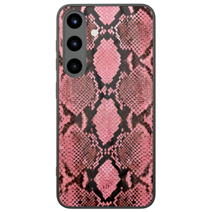 Leuke Telefoonhoesjes Samsung Galaxy S26 hoesje glas - Slangenprint roze